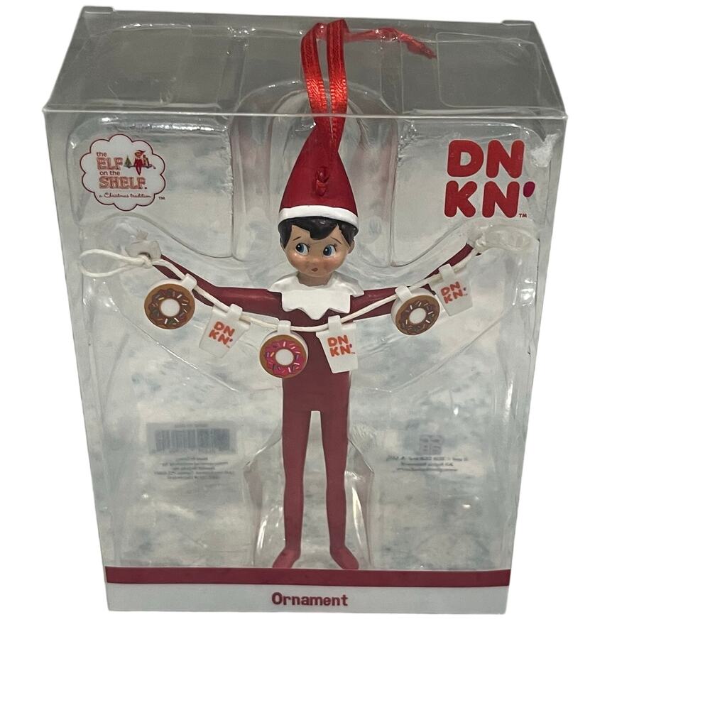 Dunkin Donuts Elf on the Shelf Christmas Ornament 2020 Scout Boy Garland NIB